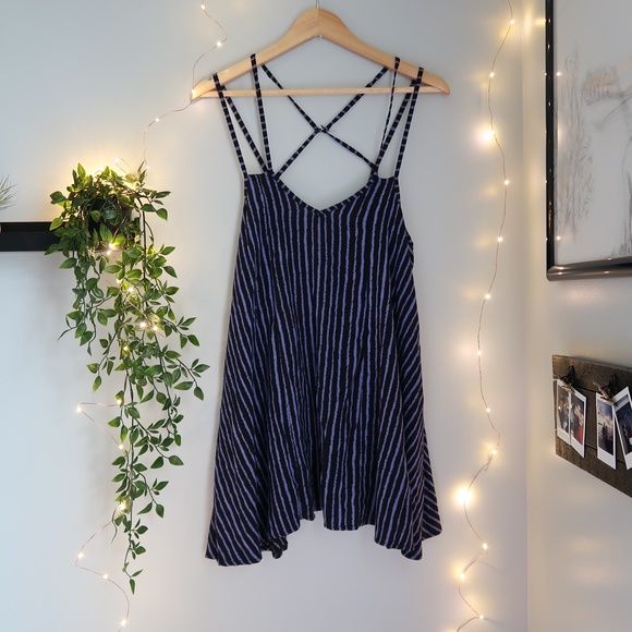 Passion Fusion Tent Dress Striped Blue and Black - Picture 5 of 6